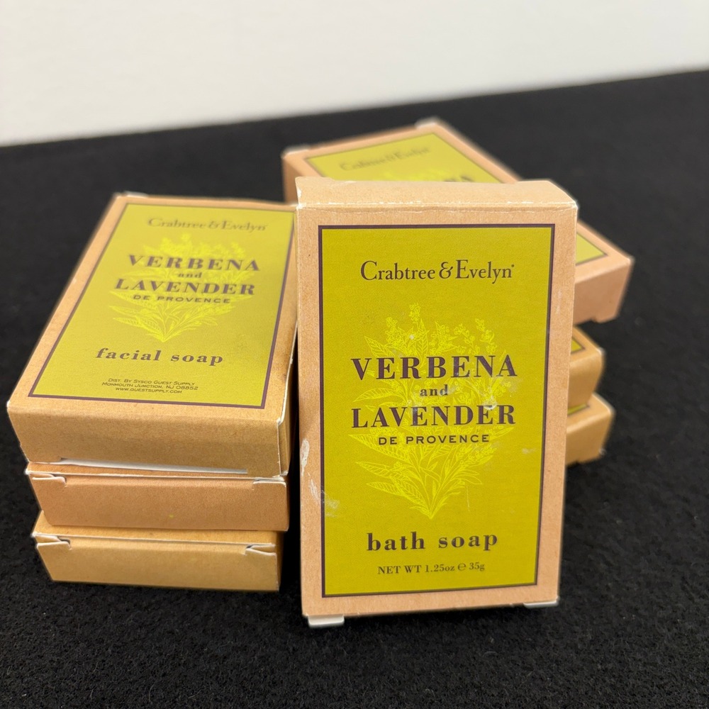 Lot/7‎ Crabtree Evelyn Verbena Lavender Bath & Facial Bar Soap Bundle 1/1.25 oz